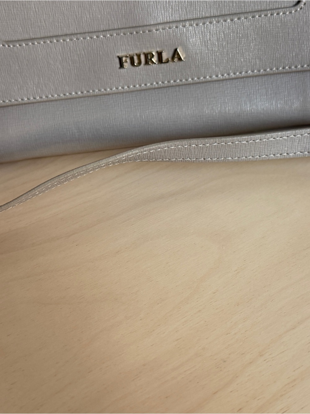 Furla Neutral Taupe Saffiano Leather Crossbody - Picture 6 of 11